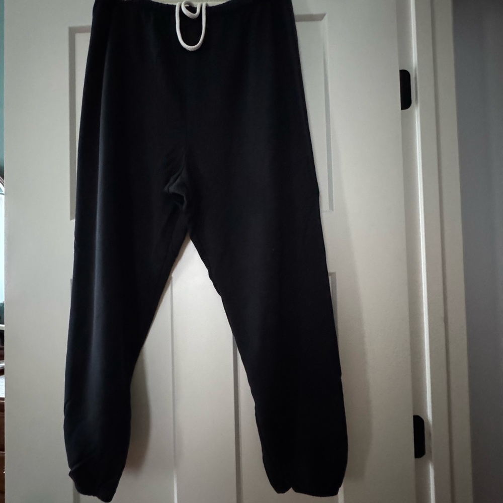Aerie Black Joggers with White Drawstring
